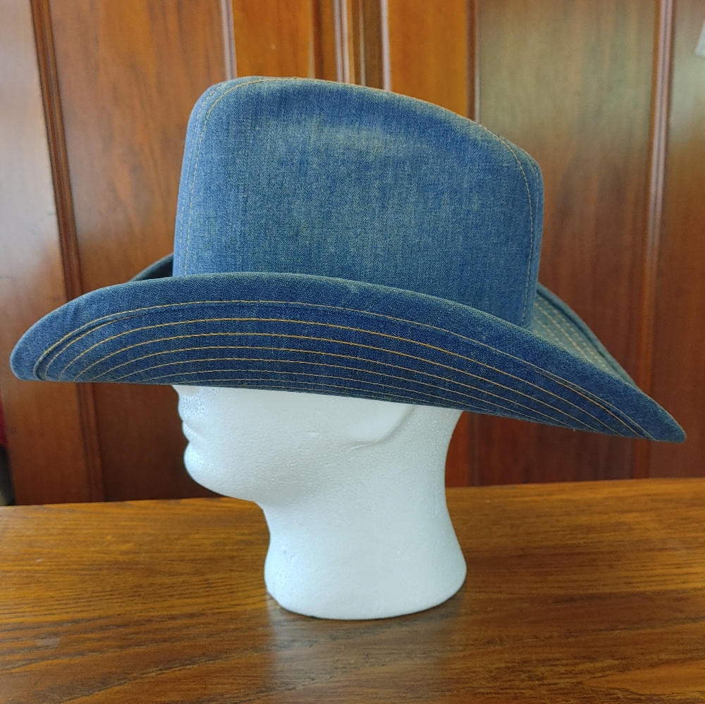 VTG Men's Blue Denim Hat by Eddy Bros US size 7-1/2